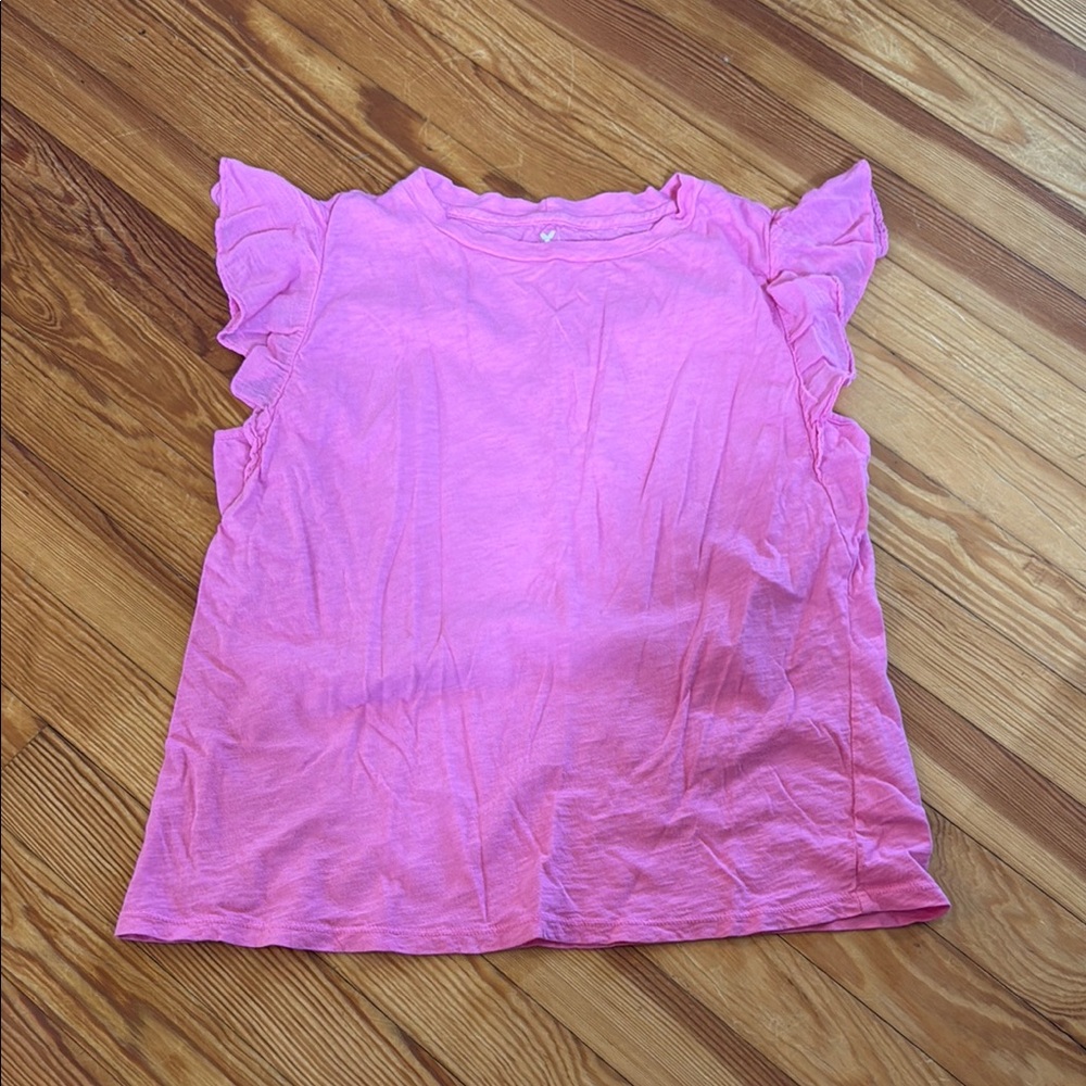 Velvet by Graham and Spencer pink blouse with ruffle sleeve